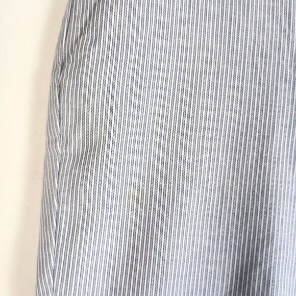 Talbots Cropped Seersucker Pants 6 Petite Light Blue Stripe Stretch Summer - Picture 3 of 8